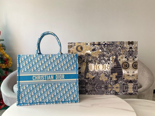 1:1 Replica Christian Dior Large Dior Book Tote Blue, For Women, Women’s Handbags 16.5in/42cm CD