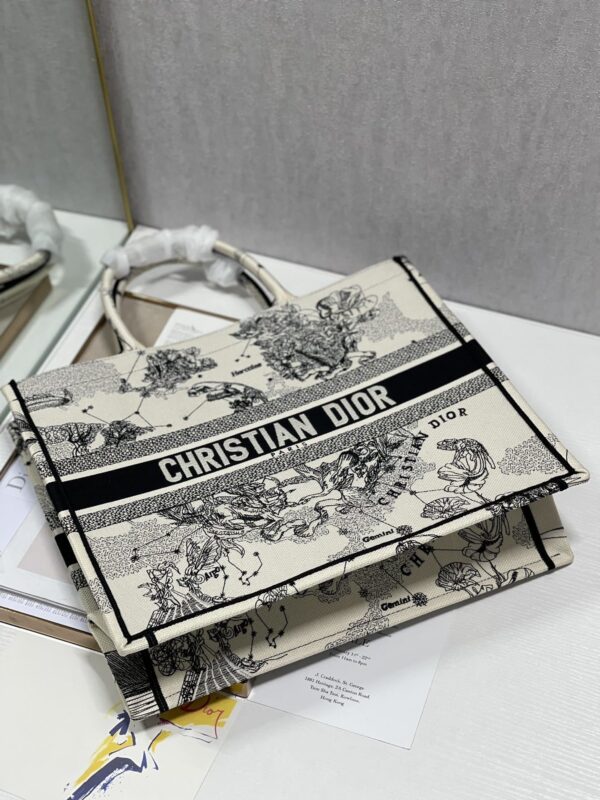 1:1 Replica Christian Dior Large Dior Book Tote Dior Zodiac Embroidery, Black/Beige, For Women Women’s Handbags, 41cm CD