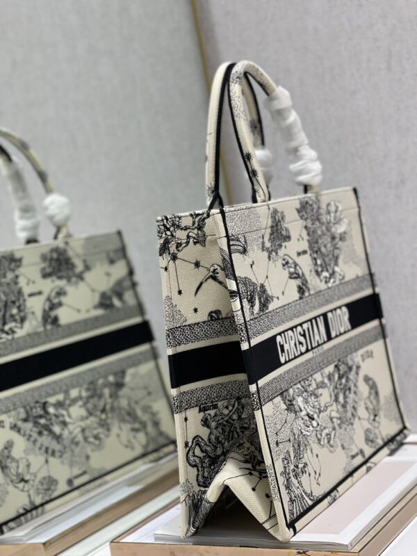 1:1 Replica Christian Dior Large Dior Book Tote Dior Zodiac Embroidery, Black/Beige, For Women Women’s Handbags, 41cm CD