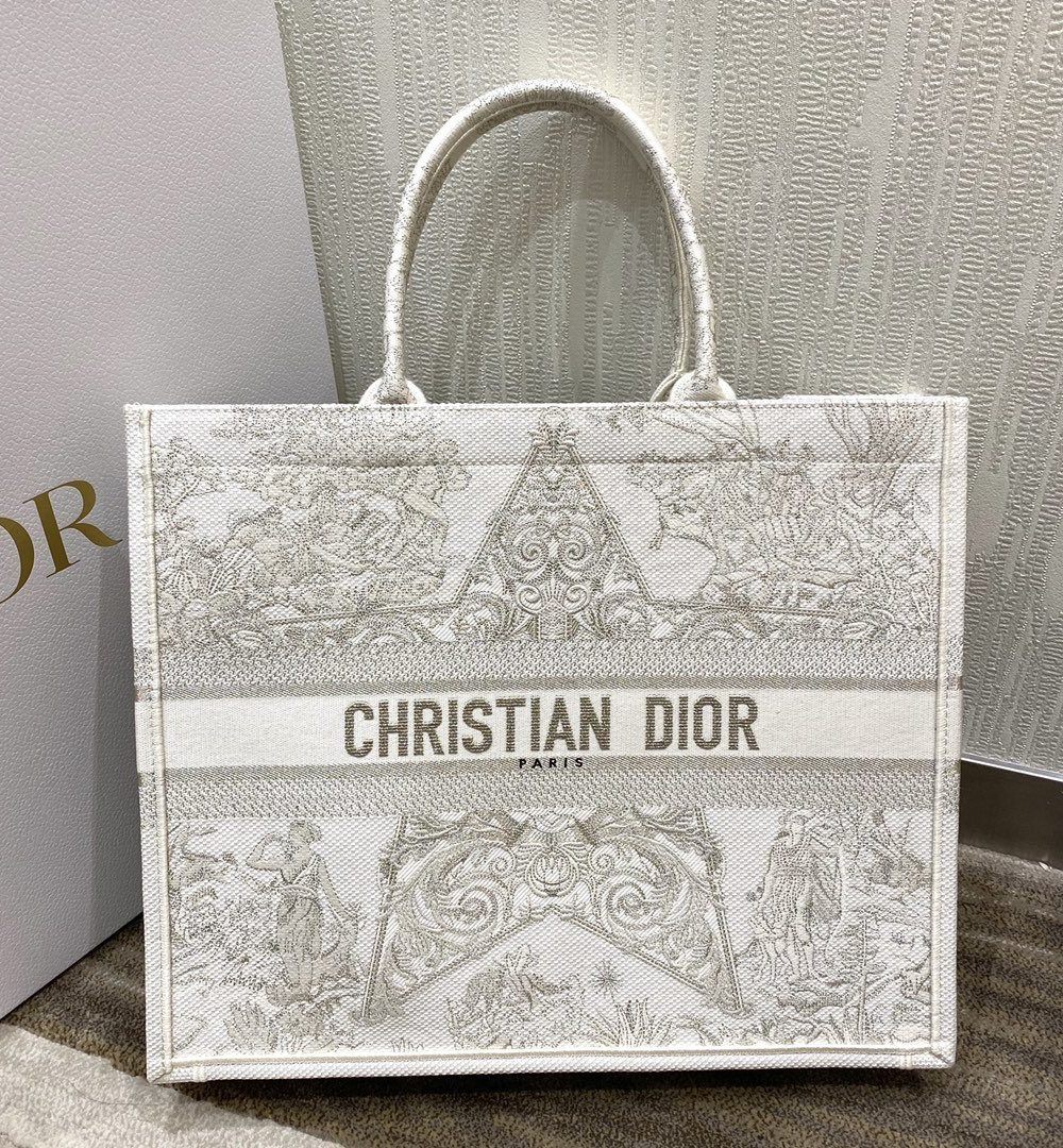 1:1 Replica Christian Dior Large Dior Book Tote Gold-Tone Dior Around The World Stella Embroidery, For Women Women’s Handbags, 42cm CD M1286ZTQL_M01E