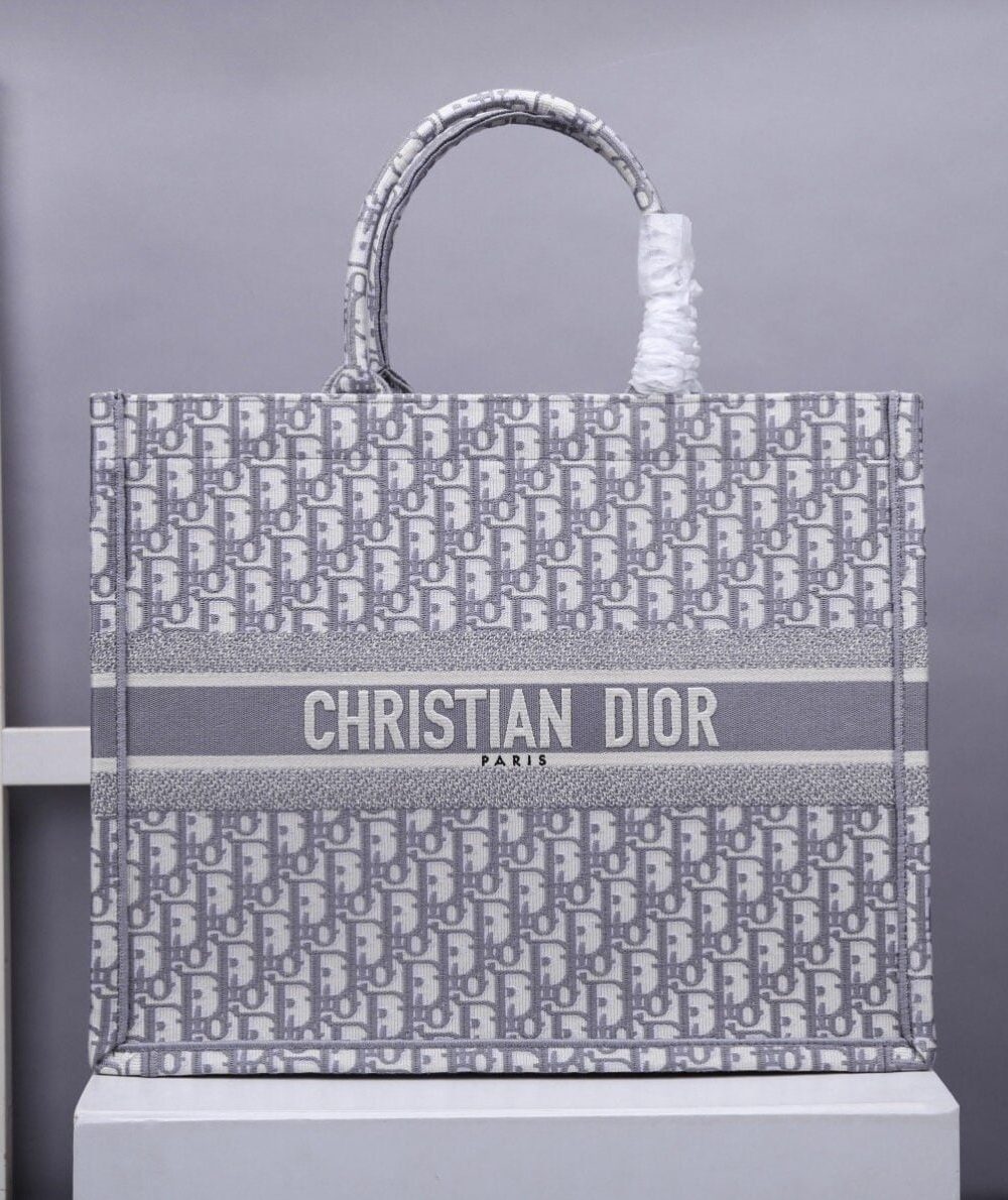 1:1 Replica Christian Dior Large Dior Book Tote Gray, For Women, Women’s Handbags 16.5in/42cm CD M1286ZRIW_M932