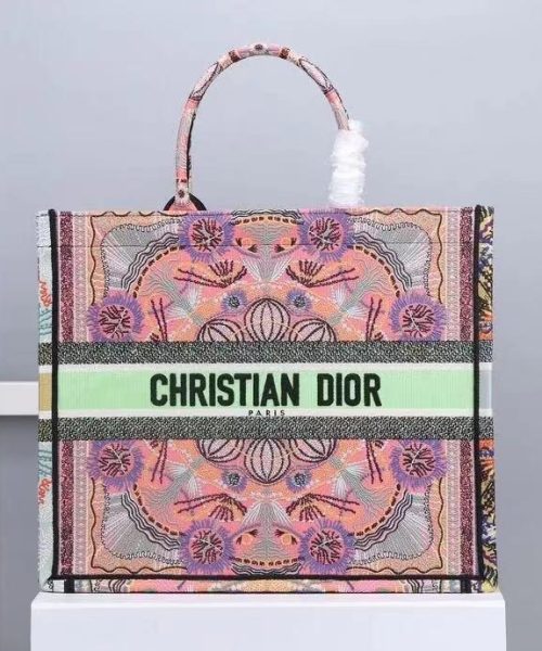 1:1 Replica Christian Dior Large Dior Book Tote Multicolor Dior In Lights Embroidery, Pink Multicolor, For Women Women’s Handbags, Shoulder Bags, 42cm CD