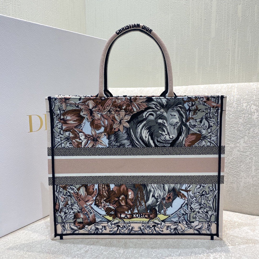 1:1 Replica Christian Dior Large Dior Book Tote Multicolor La Force Embroidery, Multicolor, For Women Women’s Handbags, Shoulder Bags, 42cm CD M1286ZFOR_M884 4 1:1 Replica Christian Dior Large Dior Book Tote Multicolor La Force Embroidery, Multicolor, For Women Women’s Handbags, Shoulder Bags, 42cm CD M1286ZFOR_M884 - Image 4