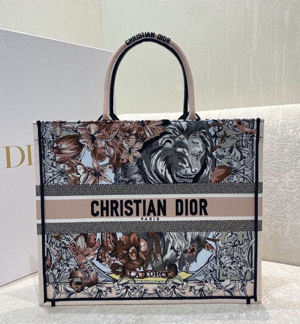 1:1 Replica Christian Dior Large Dior Book Tote Multicolor La Force Embroidery, Multicolor, For Women Women’s Handbags, Shoulder Bags, 42cm CD M1286ZFOR_M884