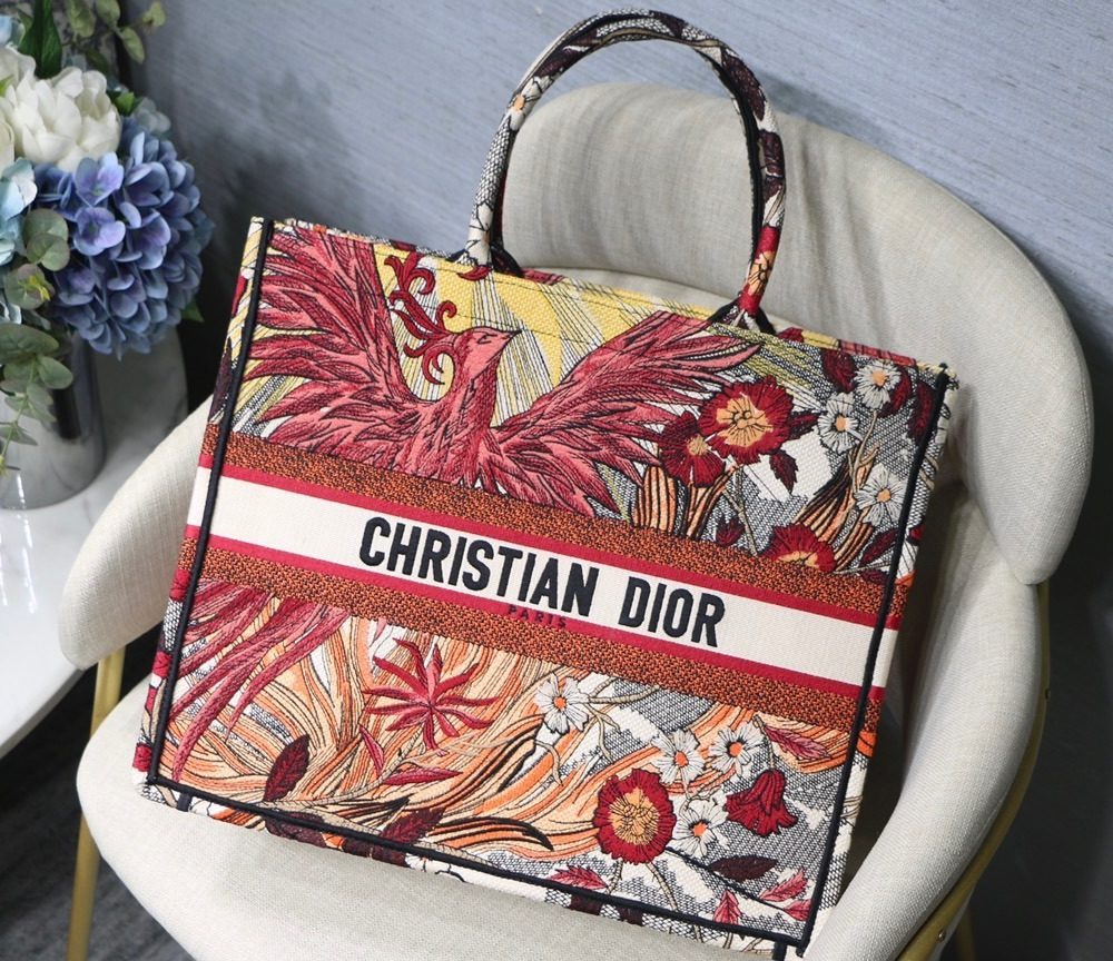 1:1 Replica Christian Dior Large Dior Book Tote Red Multicolor, For Women, Women’s Handbags 16.5in/42cm CD