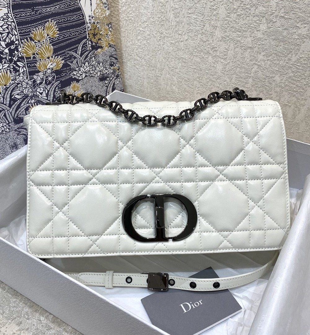 1:1 Replica Christian Dior Large Dior Caro Bag, White, For Women Women’s Handbags, Crossbody Bags, 28cm CD