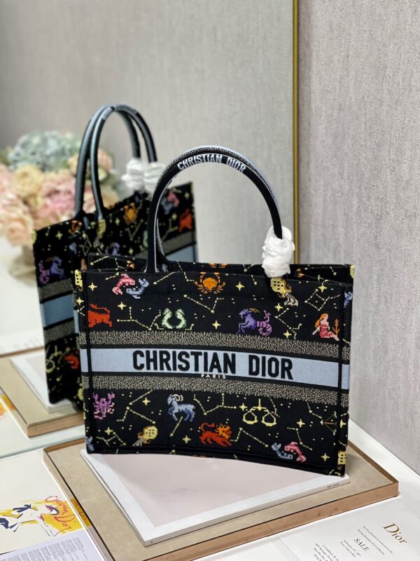 1:1 Replica Christian Dior Medium Dior Book Tote Black Multicolor, For Women, Women’s Handbags 14in/36cm CD M1296ZRTY_M911