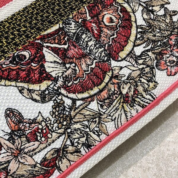 1:1 Replica Christian Dior Medium Dior Book Tote Multicolor Butterfly Embroidery, Red/White, For Women Women’s Handbags, 36cm CD
