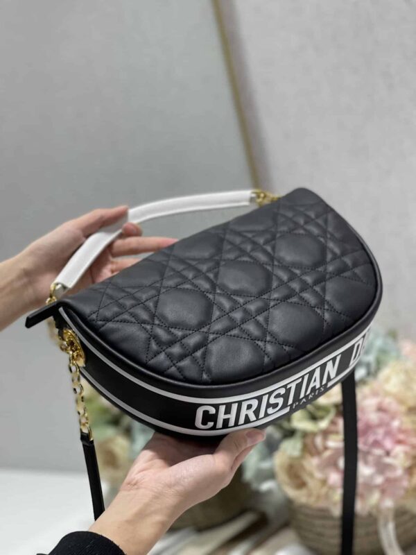 1:1 Replica Christian Dior Medium Dior Vibe Hobo Bag Black Cannage, Black, For Women Women's Handbags, Crossbody Bags, 30cm CD M7201ONOA_M911