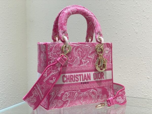 1:1 Replica Christian Dior Medium Lady D-Lite Bag Pink, For Women, Women’s Handbags 24cm/9.5in CD M0565OROC_M956