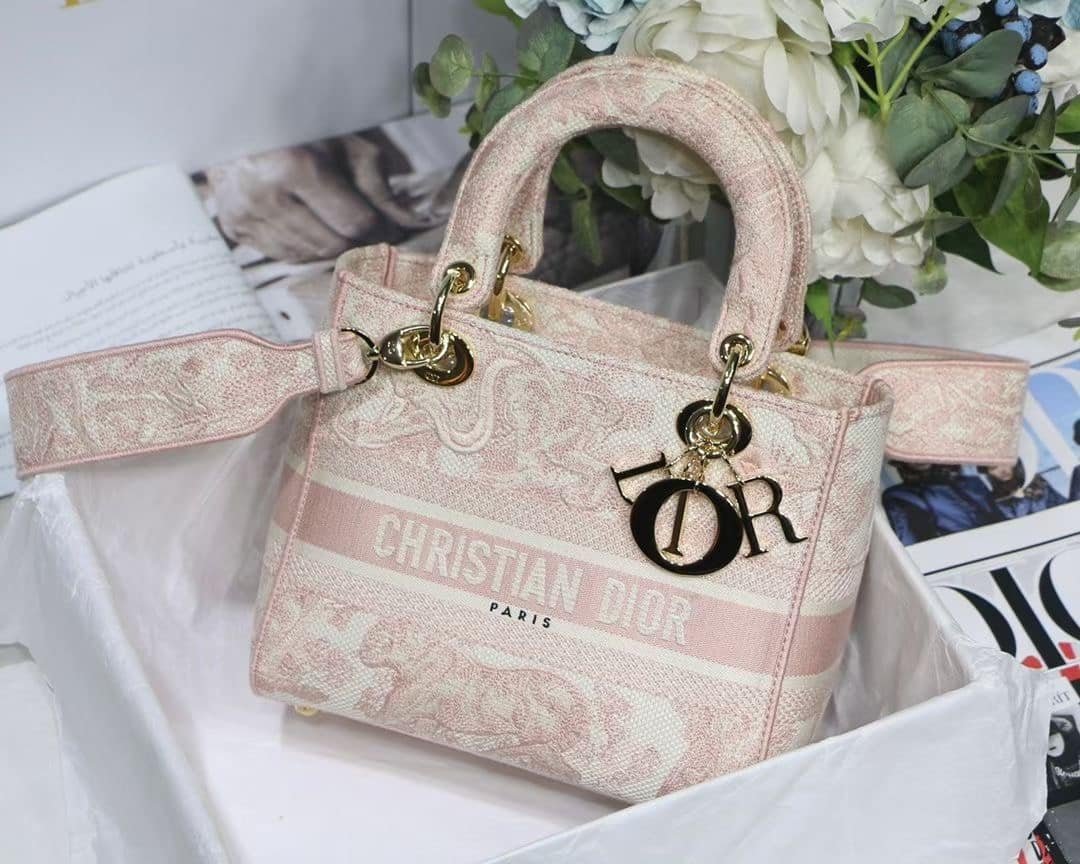 1:1 Replica Christian Dior Medium Lady D-Lite Bag Pink, For Women, Women’s Handbags 24cm/9.5in CD M0565OTDT_M912