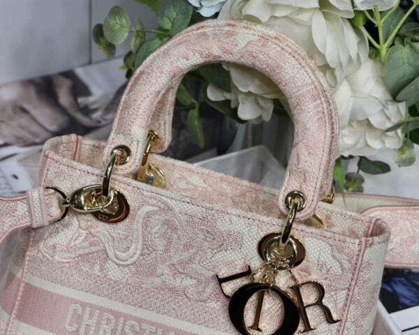 1:1 Replica Christian Dior Medium Lady D-Lite Bag Pink, For Women, Women’s Handbags 24cm/9.5in CD M0565OTDT_M912
