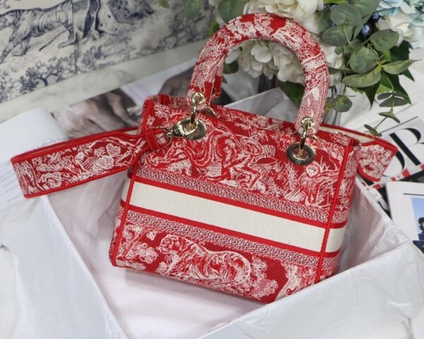 1:1 Replica Christian Dior Medium Lady D-Lite Bag Red, For Women, Women’s Handbags 24cm/9.5in CD