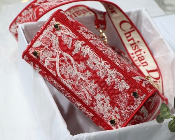 1:1 Replica Christian Dior Medium Lady D-Lite Bag Red, For Women, Women’s Handbags 24cm/9.5in CD