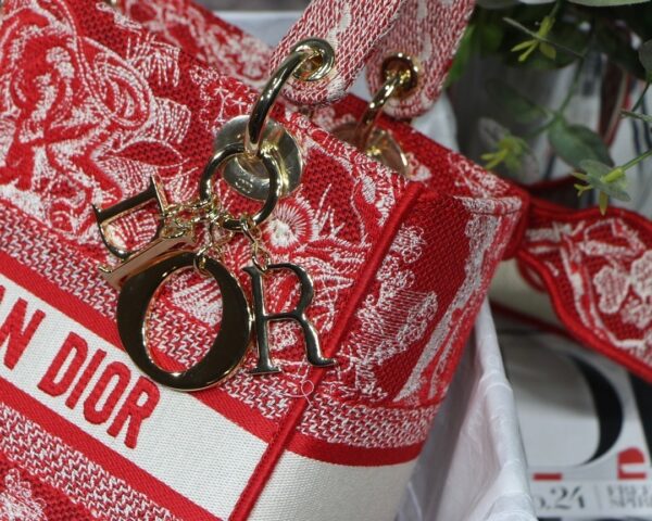 1:1 Replica Christian Dior Medium Lady D-Lite Bag Red, For Women, Women’s Handbags 24cm/9.5in CD