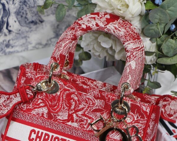 1:1 Replica Christian Dior Medium Lady D-Lite Bag Red, For Women, Women’s Handbags 24cm/9.5in CD