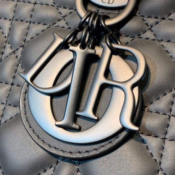 1:1 Replica Christian Dior Medium Lady Dior Bag Matte Hardware Black Ultramatte For Women 9.5in/24cm CD M0565SLOI_M989