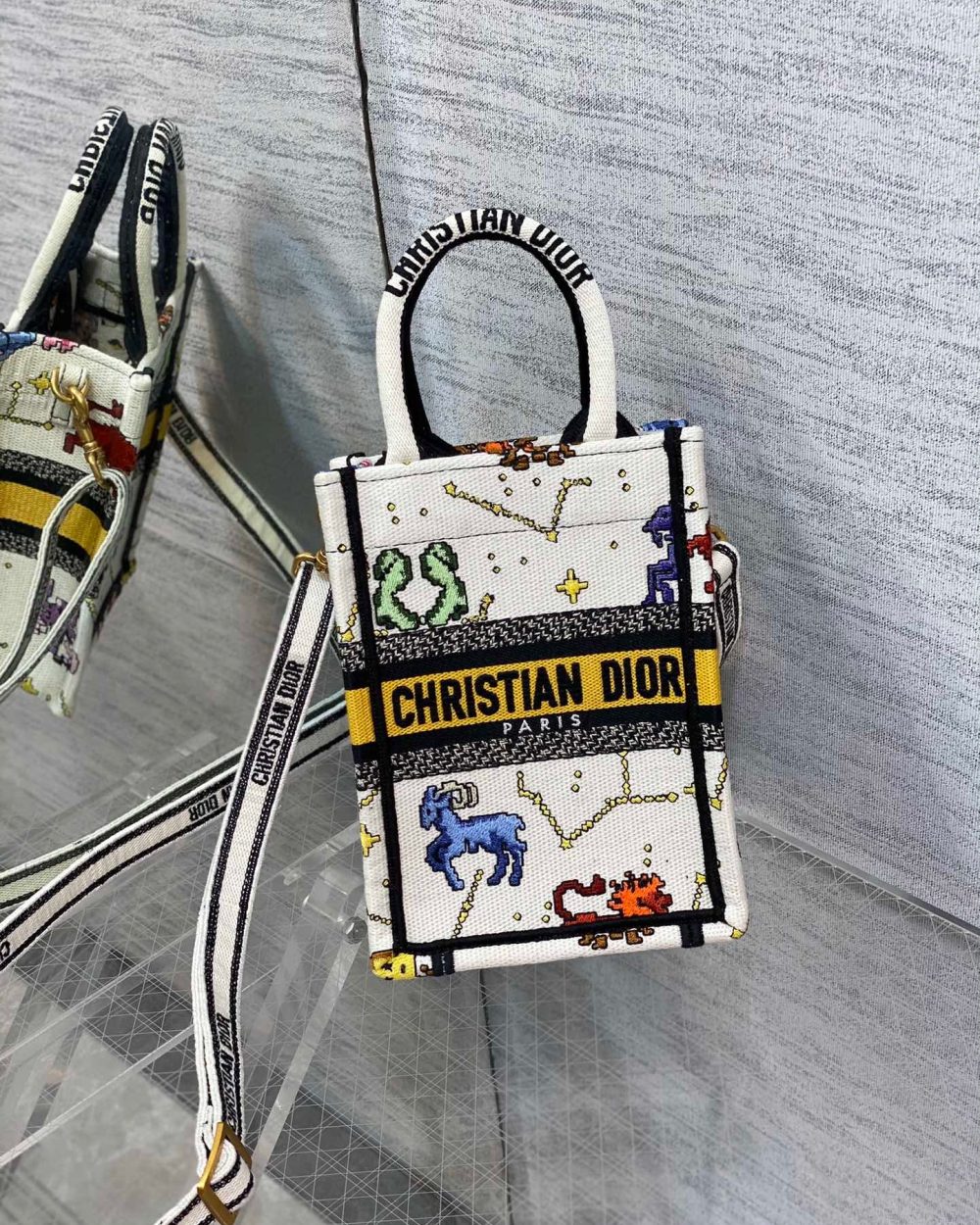 1:1 Replica Christian Dior Mimi Dior Book Tote Phone Bag Yellow, For Women, Women’s Handbags 7in/18cm CD S5555CRTY_M930