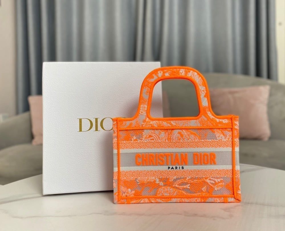 1:1 Replica Christian Dior Mini Dior Book Tote Orange For Women, Women’s Handbags 9in/23cm CD S5475ZRVJ_M057