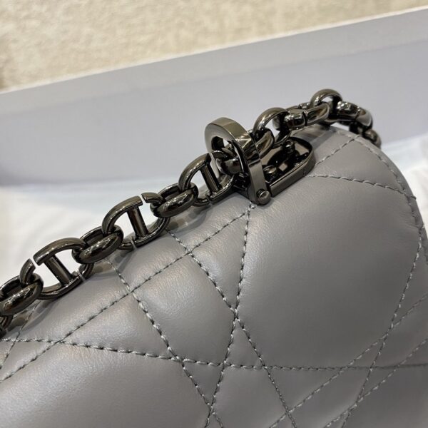 1:1 Replica Christian Dior Mini Dior Caro Bag Gray Padded Macrocannage, Gray, For Women Women’s Handbags, Crossbody Bags, 20cm CD