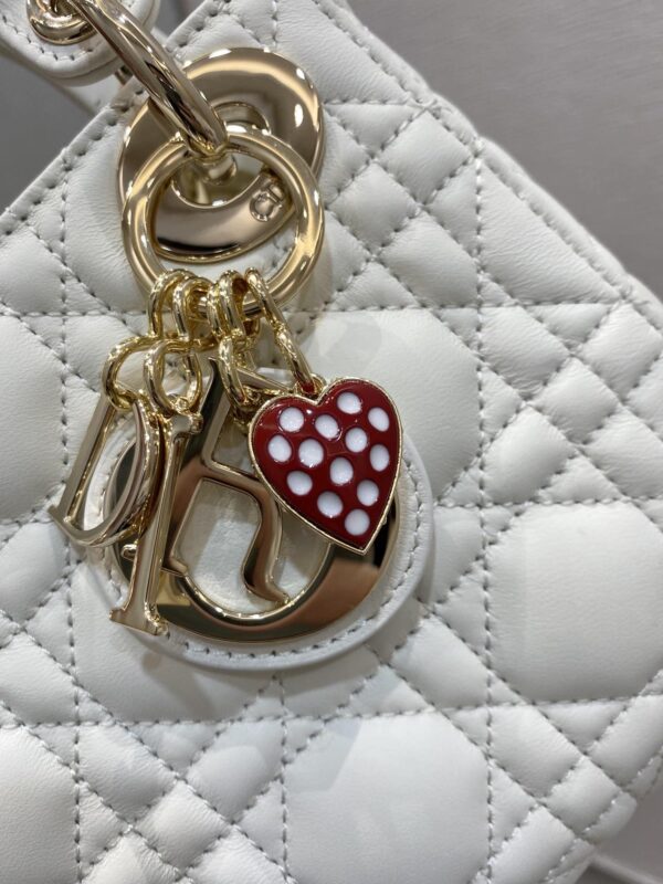 1:1 Replica Christian Dior Mini Lady Dior Bag White For Women 6.5in/17cm CD M0505SLOI