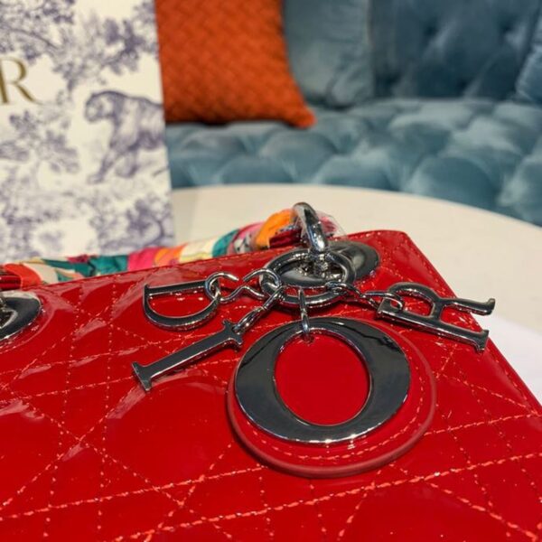 1:1 Replica Christian Dior Mini Lady Dior Bag with Chain Silver Hardware Spring/Summer Collection, Red, For Women Women’s Handbags, 18cm CD M0505OCAL_M52R