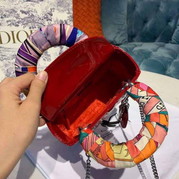 1:1 Replica Christian Dior Mini Lady Dior Bag with Chain Silver Hardware Spring/Summer Collection, Red, For Women Women’s Handbags, 18cm CD M0505OCAL_M52R