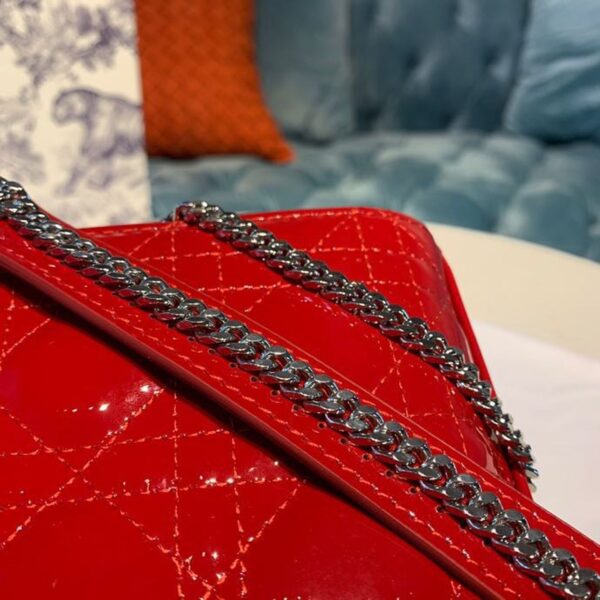 1:1 Replica Christian Dior Mini Lady Dior Bag with Chain Silver Hardware Spring/Summer Collection, Red, For Women Women’s Handbags, 18cm CD M0505OCAL_M52R