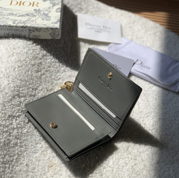 1:1 Replica Christian Dior Mini Lady Dior Wallet Grey For Women, Women's Wallet 4.5in/11cm CD