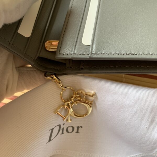 1:1 Replica Christian Dior Mini Lady Dior Wallet Grey For Women, Women's Wallet 4.5in/11cm CD