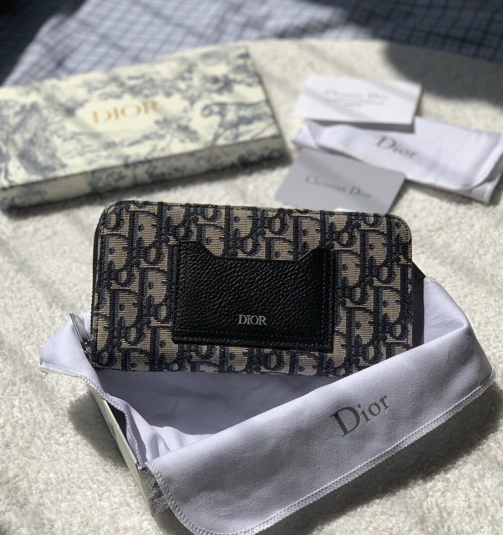 1:1 Replica Christian Dior Oblique Brown Clutch Women's Wallet 20cm/7.8in CD