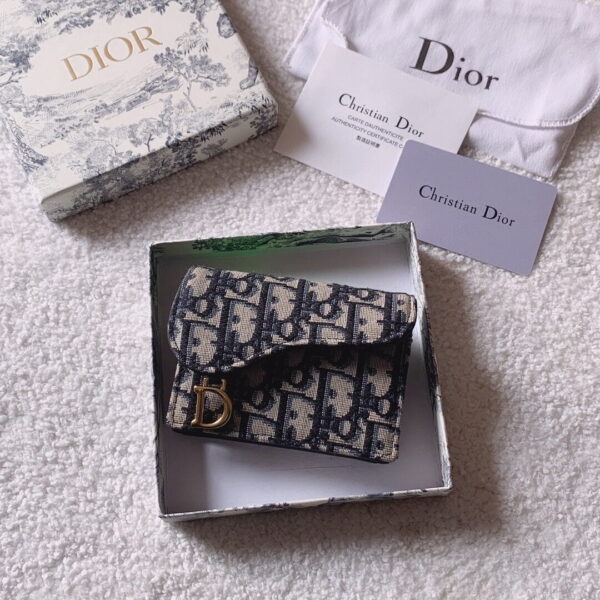 1:1 Replica Christian Dior Oblique Saddle Begie Wallet 11cm
