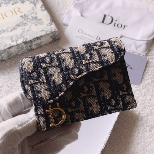1:1 Replica Christian Dior Oblique Saddle Begie Wallet 11cm