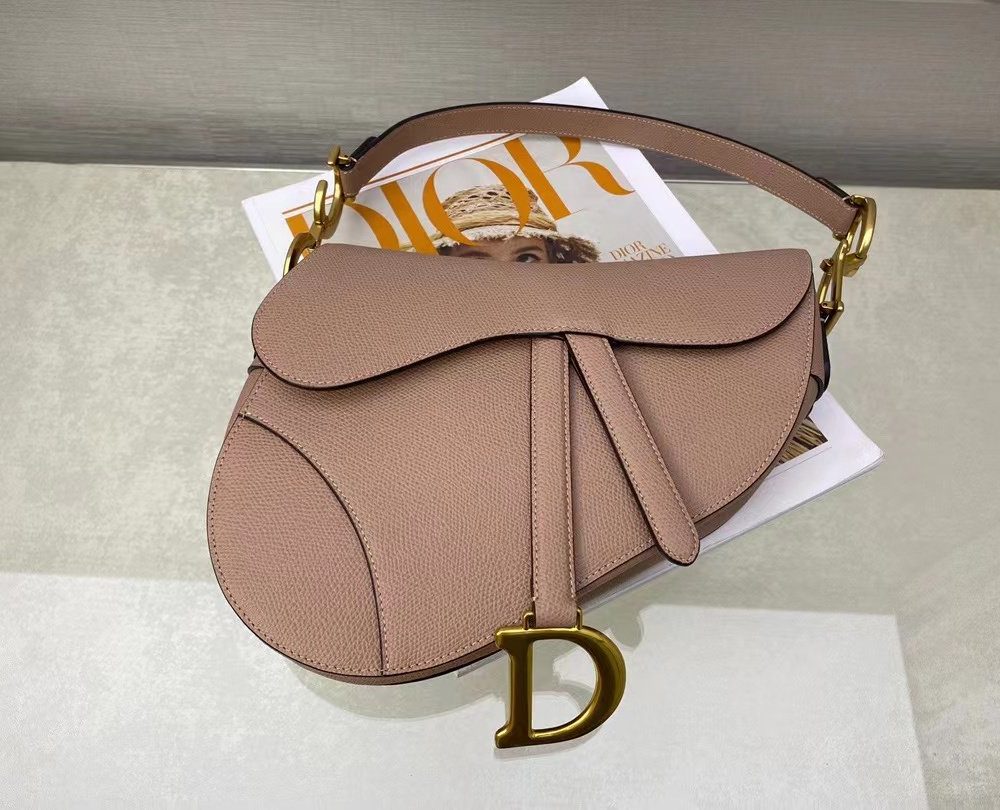 1:1 Replica Christian Dior Saddle Bag With Strap Gold Toned Hardware For Women 25.5cm/10in CD M0455CBAA_M50P