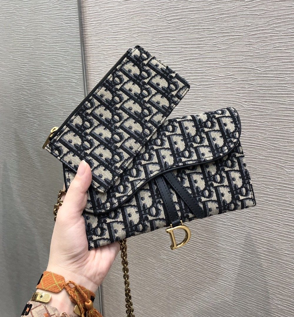 1:1 Replica Christian Dior Saddle Pouch Blue For Women 8.5in/22cm CD S5620CTZQ_M928