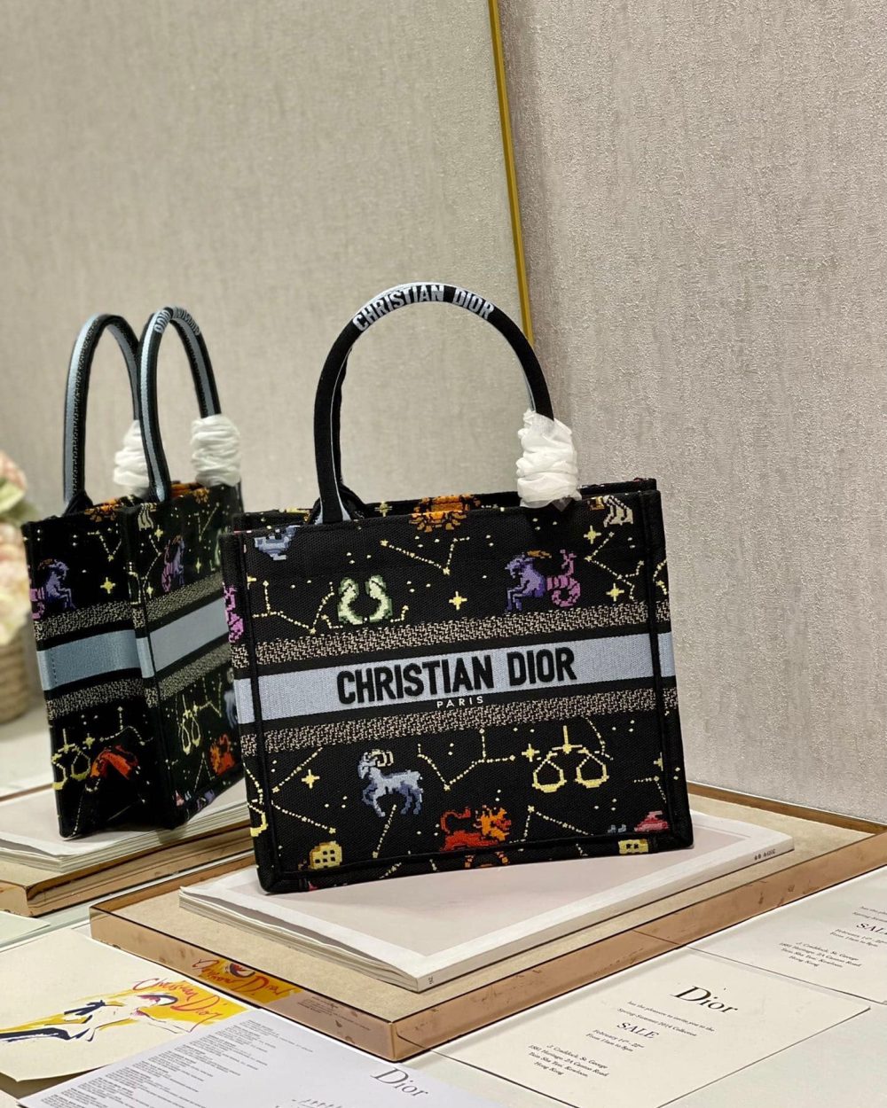 1:1 Replica Christian Dior Small Dior Book Tote Black, For Women, Women’s Handbags 26.5cm/10.5in CD