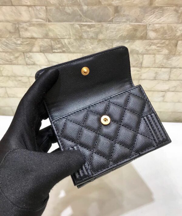 1:1 Replica CO-CO Chanel Flap Card Holder Wallet With Gold Toned Hardware 11cm