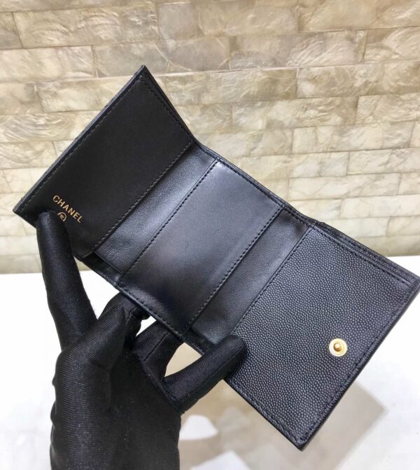 1:1 Replica CO-CO Chanel Flap Card Holder Wallet With Gold Toned Hardware 11cm