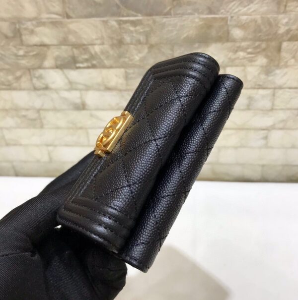 1:1 Replica CO-CO Chanel Flap Card Holder Wallet With Gold Toned Hardware 11cm