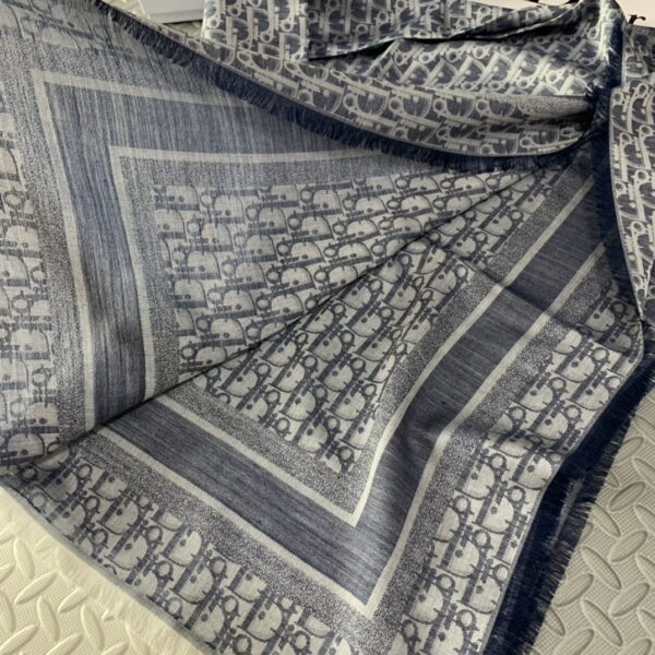 Dior D-Oblique Shawl Scarf Grey 140cm/55in