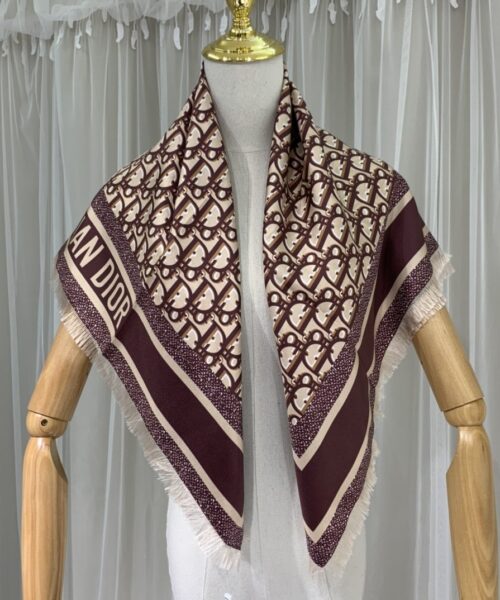 Dior Oblique 90 Square Scarf Brown 35in/90cm