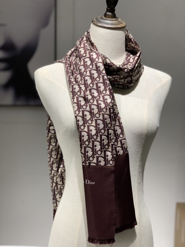 Dior Oblique Stole Scarf Brown 71in/180cm 