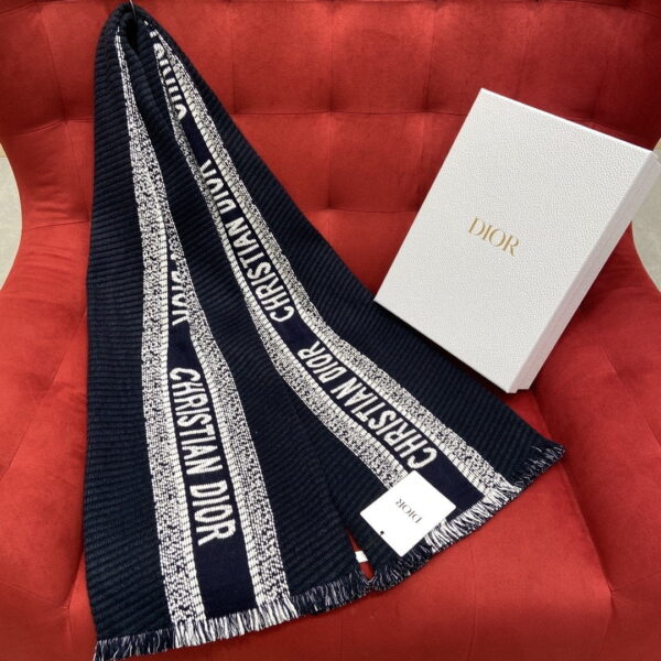 Dior Oblique University Reversible Scarf Blue 79in/200cm