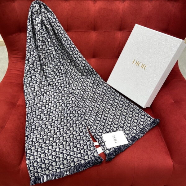 Dior Oblique University Reversible Scarf Blue 79in/200cm