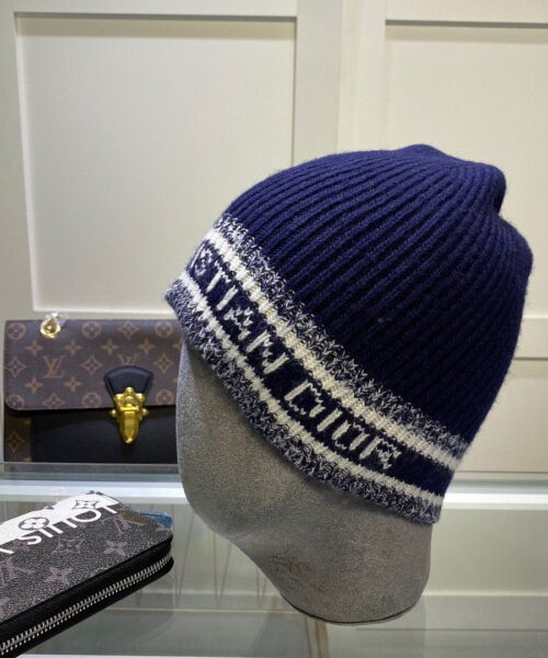Dior Pompom Beanie In Blue