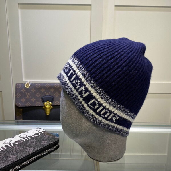 Dior Pompom Beanie In Blue