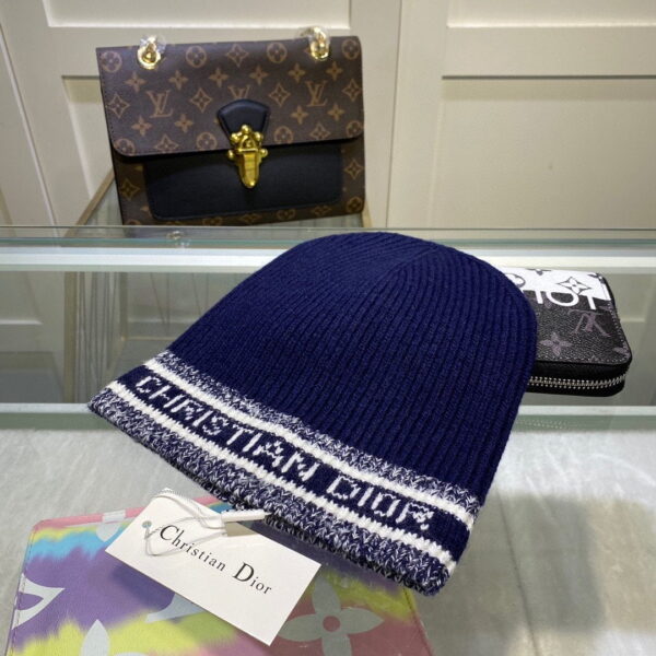 Dior Pompom Beanie In Blue