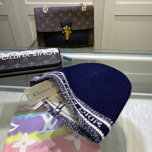 Dior Pompom Beanie In Blue