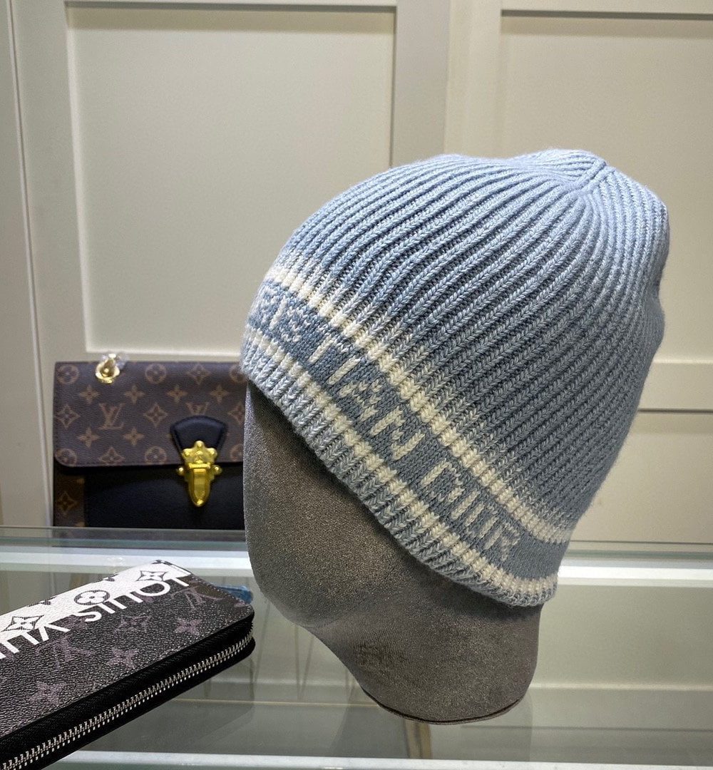 Dior Pompom Beanie In Blue