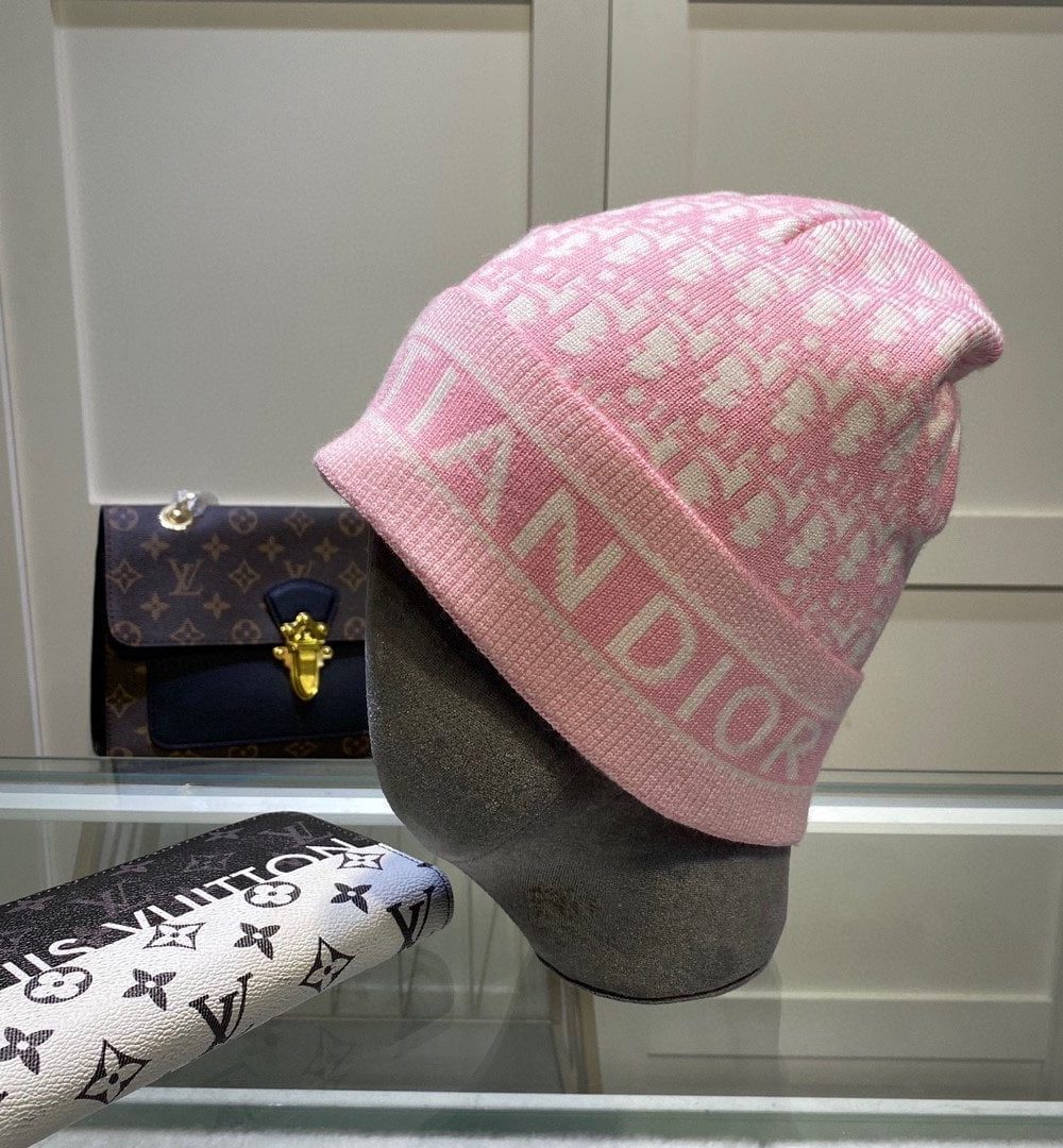 Dior Pompom Beanie In Pink